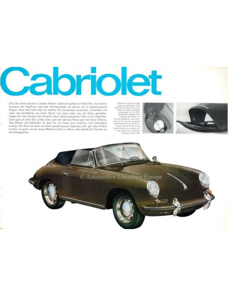 1964 PORSCHE 356 C BROCHURE DUITS