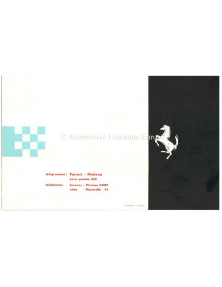 1956 FERRARI 410 SUPERAMERICA BROCHURE FRANS