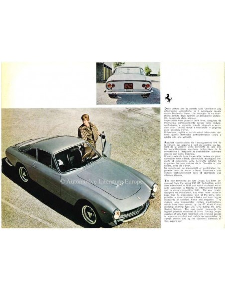 1963 FERRARI 250 GT BERLINETTA LUSSO BROCHURE