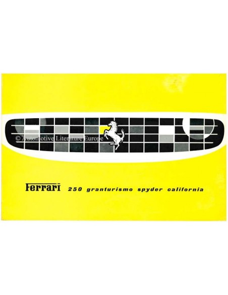 1960 FERRARI 250 GRANTURISMO SPYDER CALIFORNIA BROCHURE ENGELS