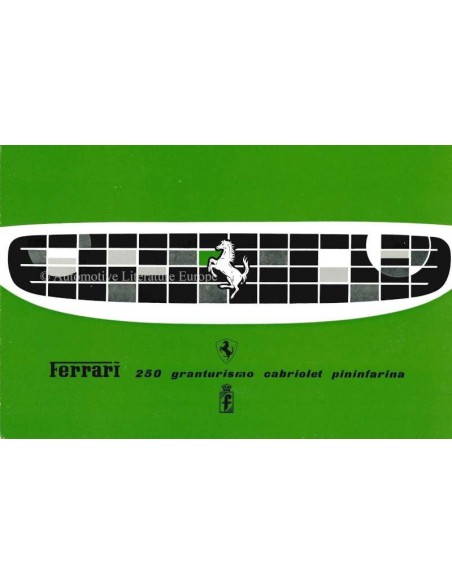 1959 FERRARI 250 GRANTURISMO CABRIOLET PININFARINA BROCHURE ENGELS