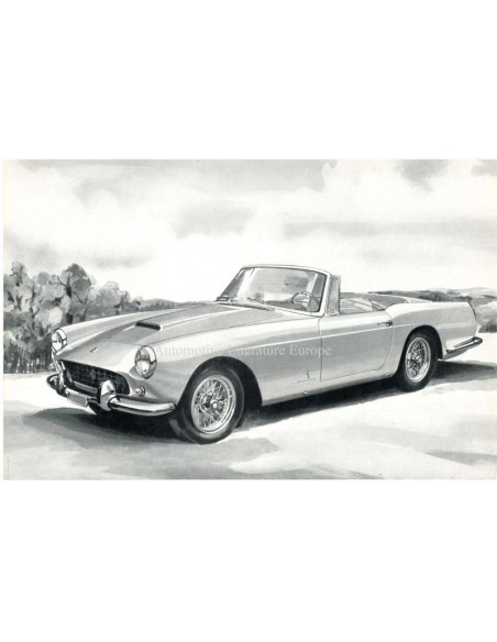 1959 FERRARI 250 GRANTURISMO CABRIOLET PININFARINA BROCHURE ENGELS