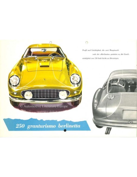 1958 FERRARI 250 GRANTURISMO BROCHURE DUITS