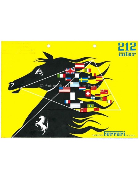 1953 FERRARI 212 INTER BROCHURE ENGLISH