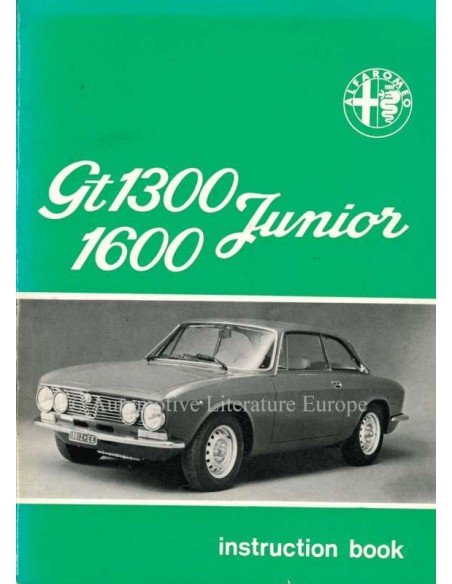 1973 ALFA ROMEO GT JUNIOR 1.3 / 1.6 OWNERS MANUAL ENGLISH