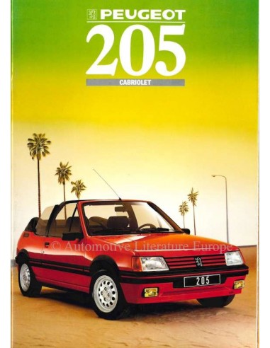 1988 PEUGEOT 205 CABRIO BROCHURE NEDERLANDS