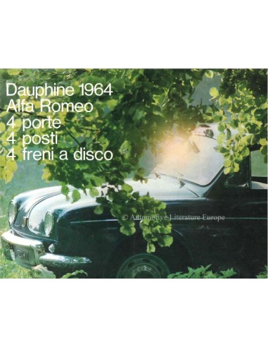 1964 ALFA ROMEO DAUPHINE BROCHURE ITALIAN