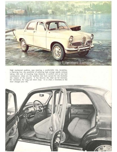 1960 ALFA ROMEO GIULIETTA BROCHURE ENGLISH