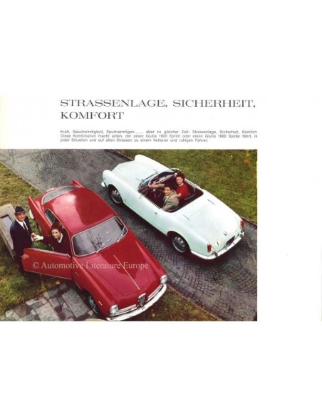 1963 ALFA ROMEO GIULIA 1600 SPRINT & GIULIA 1600 SPIDER BROCHURE DUITS