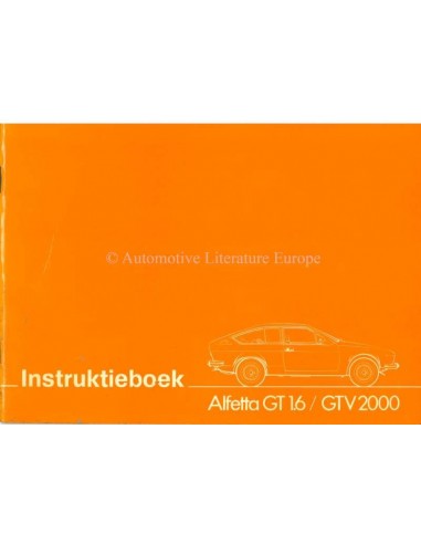 1976 ALFA ROMEO ALFETTA GT 1.6 GTV 2000 OWNERS MANUAL DUTCH