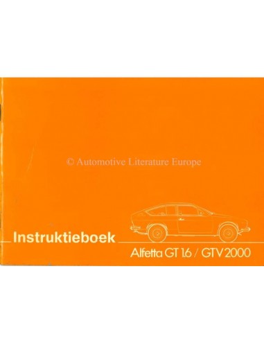 1976 ALFA ROMEO ALFETTA GT 1.6 | GTV 2000 OWNERS MANUAL DUTCH