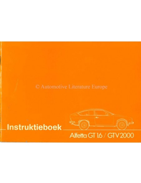 1976 ALFA ROMEO ALFETTA GT 1.6 | GTV 2000 BETRIEBSANLEITUNG NIEDERLÄNDISCH