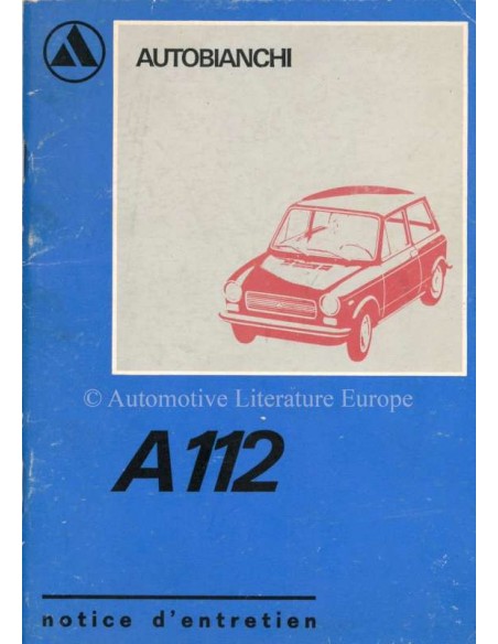 1973 AUTOBIANCHI A112 BETRIEBSANLEITUNG FRANZÖSISCH
