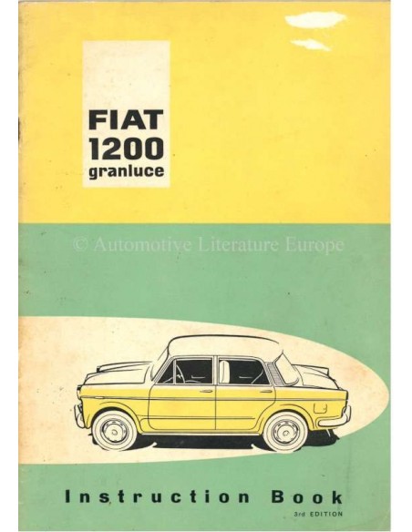 1959 FIAT 1200 GRANLUCE BETRIEBSANLEITUNG ENGLISCH