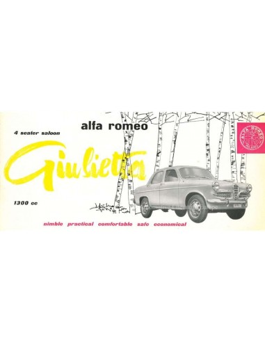 1957 ALFA ROMEO GIULIETTA SALOON BROCHURE ENGLISH
