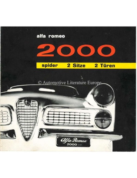 1959 ALFA ROMEO 2000 SPIDER BROCHURE DUITS