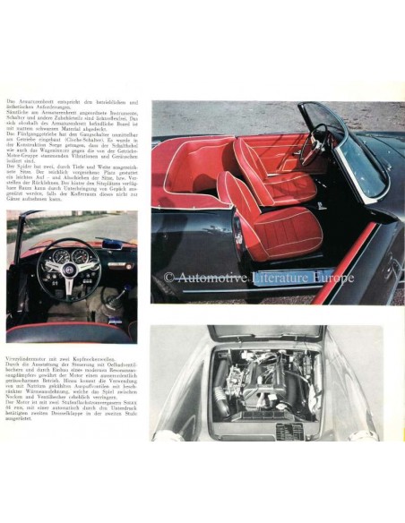 1959 ALFA ROMEO 2000 SPIDER PROSPEKT DEUTSCH