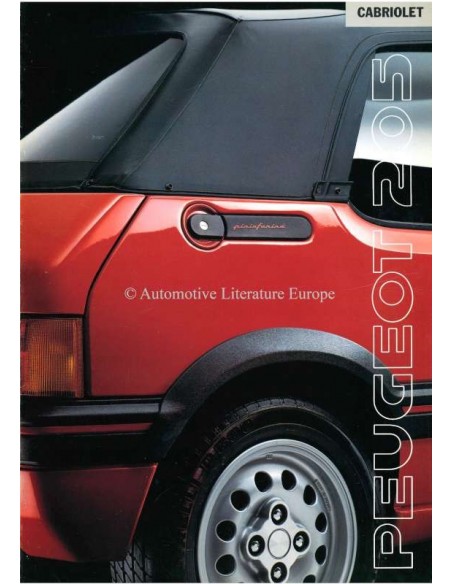 1990 PEUGEOT 205 CABRIOLET BROCHURE DUTCH