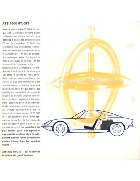 1963 ATS 2500 GT / GTS BROCHURE FRENCH