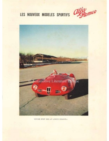 1953 ALFA ROMEO SPORT DISCO VOLANTE LEAFLET FRANS