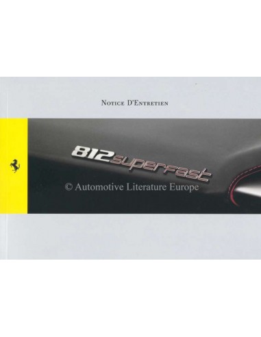 2018 FERRARI 812 SUPERFAST OWNERS MANUAL FRENCH