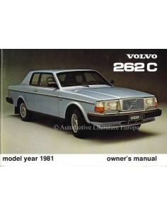 1981 VOLVO 262 C BETRIEBSANLEITUNG ENGLISCH