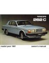 1981 VOLVO 262 C BETRIEBSANLEITUNG ENGLISCH