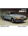 1981 VOLVO 262 C OWNERS MANUAL ENGLISH