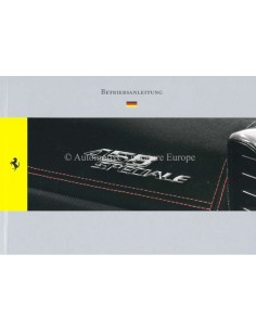 2013 FERRARI 458 SPECIALE OWNERS MANUAL GERMAN