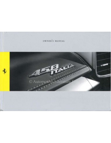 2010 FERRARI 458 ITALIA HARDCOVER INSTRUCTIEBOEKJE ENGELS