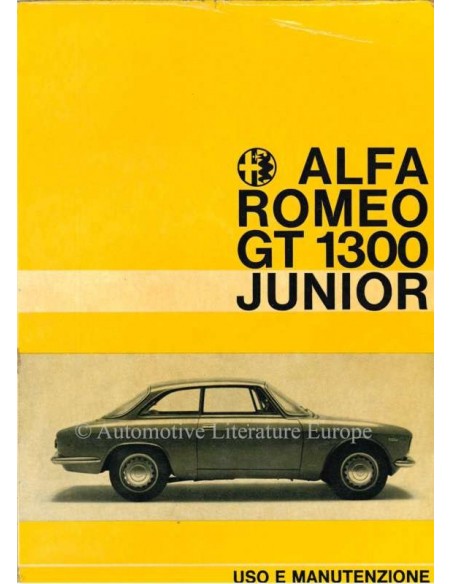 1967 ALFA ROMEO GT JUNIOR 1300 OWNERS MANUAL ITALIAN