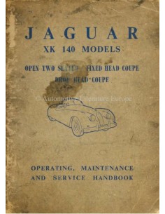 1954 JAGUAR XK 140 INSTRUCTIEBOEKJE ENGELS