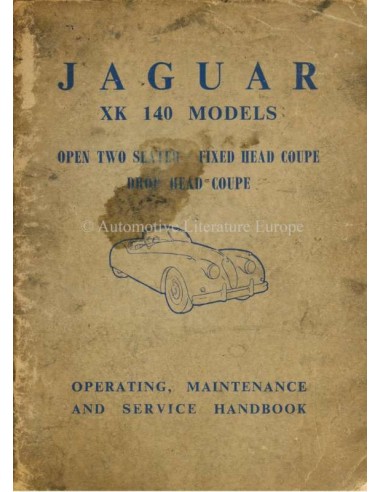 1954 JAGUAR XK 140 INSTRUCTIEBOEKJE ENGELS