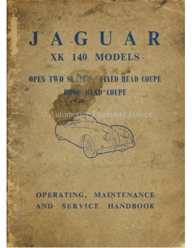 1954 JAGUAR XK 140 OWNERS MANUAL ENGLISH