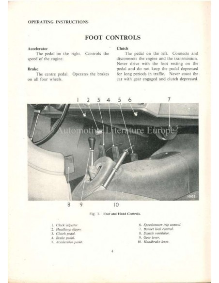 1954 JAGUAR XK 140 INSTRUCTIEBOEKJE ENGELS