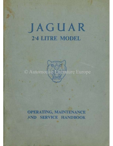 1956 JAGUAR MK I 2.4 OWNERS MANUAL ENGLISH
