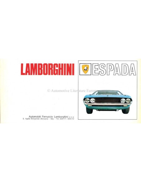 1968 LAMBORGHINI ESPADA S1 BROCHURE