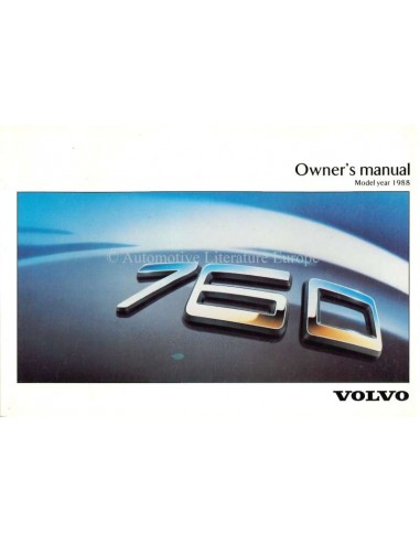 1988 VOLVO 760 OWNERS MANUAL ENGLISH