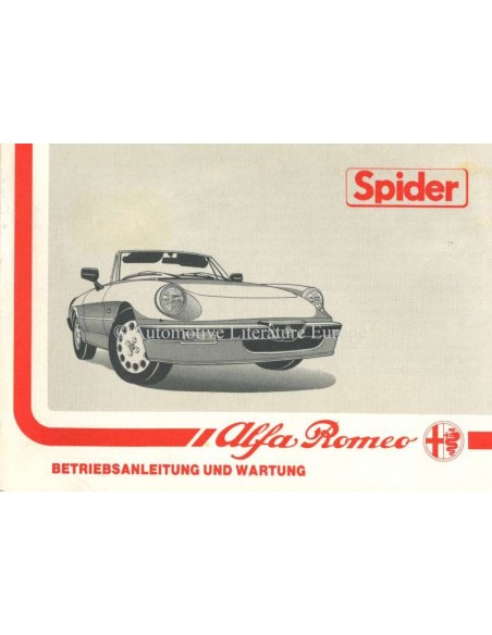 1989 ALFA ROMEO SPIDER OWNERS MANUAL GERMAN