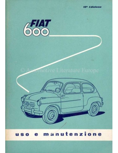 1959 FIAT 600 BETRIEBSANLEITUNG ITALIENISCH