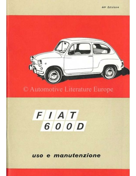 1968 FIAT 600 D OWNERS MANUAL ITALIAN