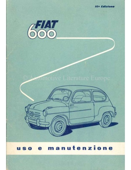 1958 FIAT 600 OWNERS MANUAL ITALIAN