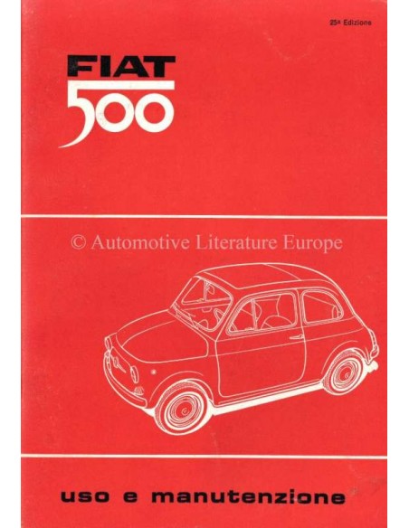 1966 FIAT 500 OWNERS MANUAL ITALIAN