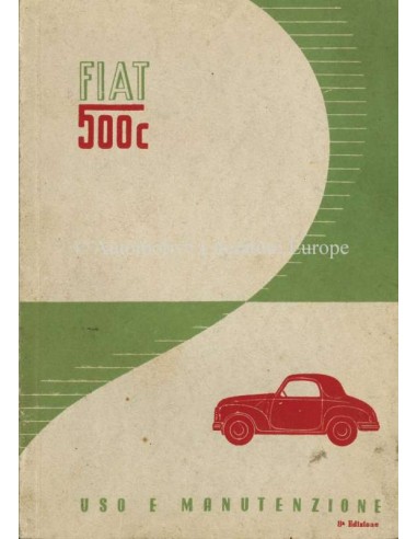 1951 FIAT 500 C OWNERS MANUAL ITALIAN