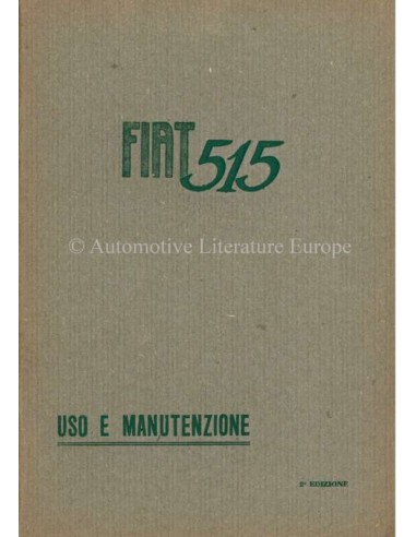1931 FIAT 515 OWNERS MANUAL ITALIAN