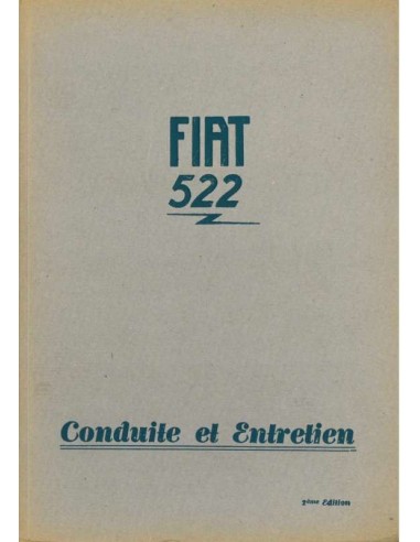 1931 FIAT 522 OWNERS MANUAL FRENCH