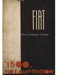 1938 FIAT 1500 INSTRUCTIEBOEKJE ITALIAANS