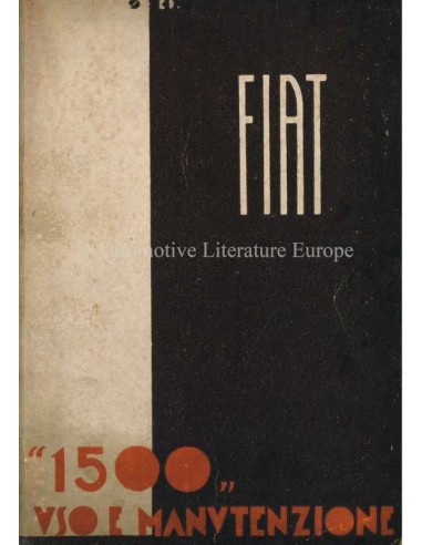 1938 FIAT 1500 INSTRUCTIEBOEKJE ITALIAANS