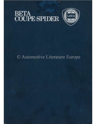 1978 LANCIA BETA COUPE SPIDER OWNERS MANUAL ENGLISH