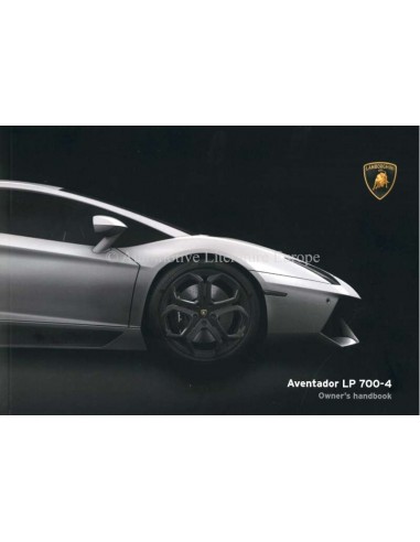 2016 LAMBORGHINI AVENTADOR LP 700-4 INSTRUCTIEBOEKJE ENGELS